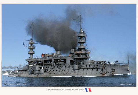 Battleship Island on Charles Martel Battleship  Of The French Navy     Photographs And