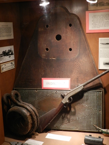 The deck-plate that Farragut stood on before ascending the rigging of the Hartford, preserved at the Fort Gaines museum. 
