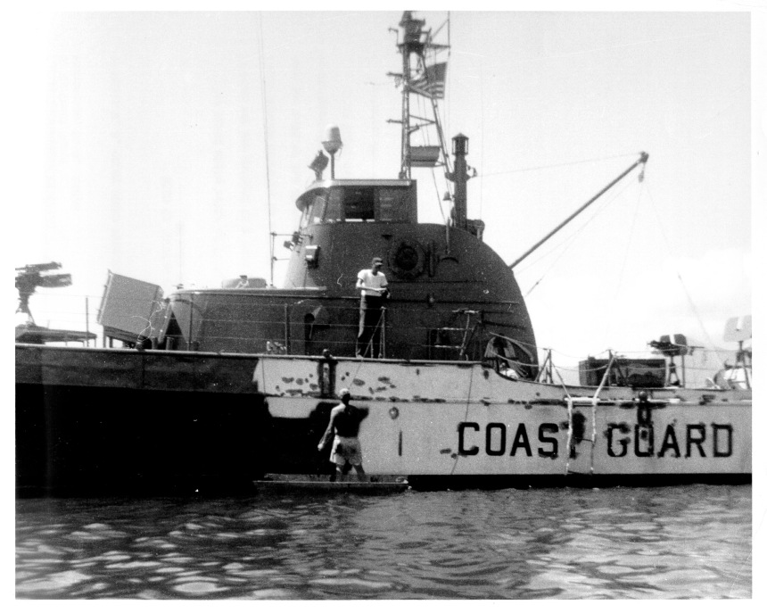 USCG Cutters nesting in Subic Bay before heading to Vietnam being painted gray