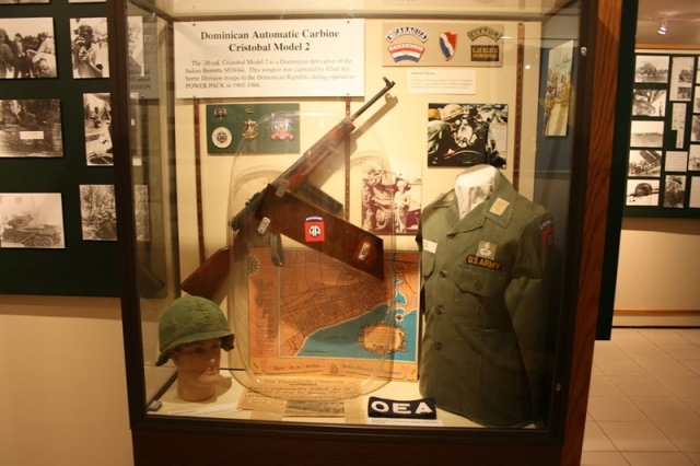 San Cristobal carbine on display at US Army Airborne Museum at Fort Benning. The Army captured a few of these back during the U.S. Intervention in the DR in 1965-66 (great 250-page U.S Army paper on that here http://usacac.army.mil/cac2/cgsc/carl/download/csipubs/PowerPack.pdf and click on the image to big up if you want