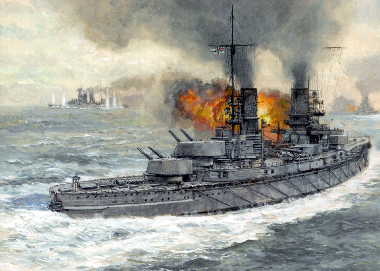 Jutland - SMS Kaiser fires a salvo against HMS Warspite