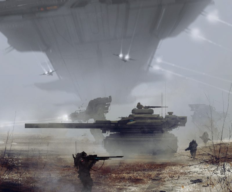 Spacefight, showing a very Merkava-like MBT