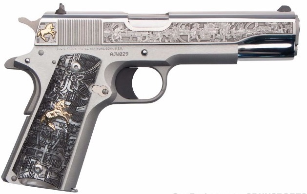 A notable example of a commercial Colt 1911 Aztec Jaguar .38 Super Serial #...