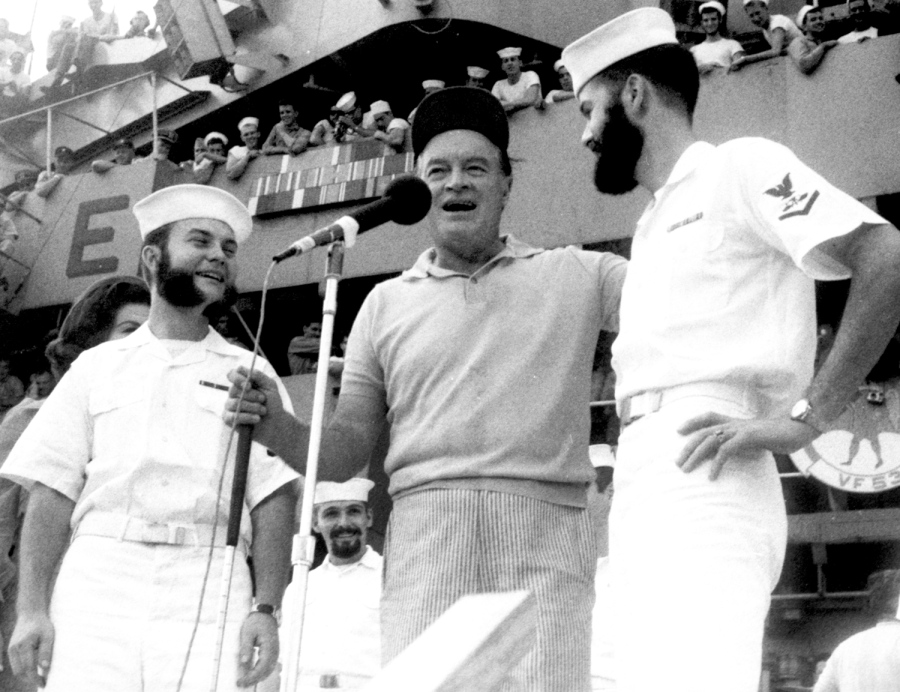 Bob Hope during the 1965 Christmas show aboard the USS Ticonderoga. GARY COOPER STARS AND STRIPES